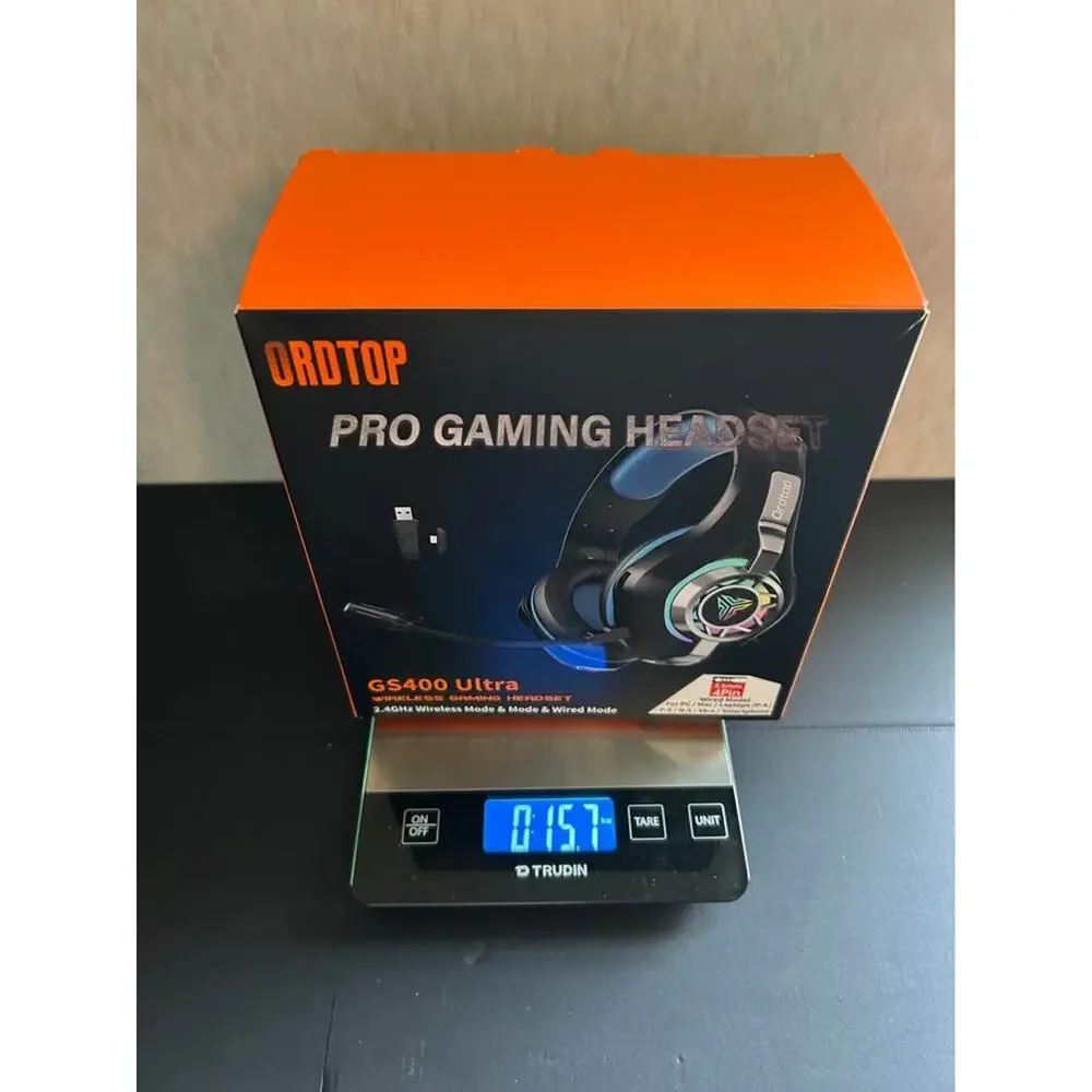 Ordtop GS400 Ultra Wireless Gaming Headset Over Ear Headphones White PC Console